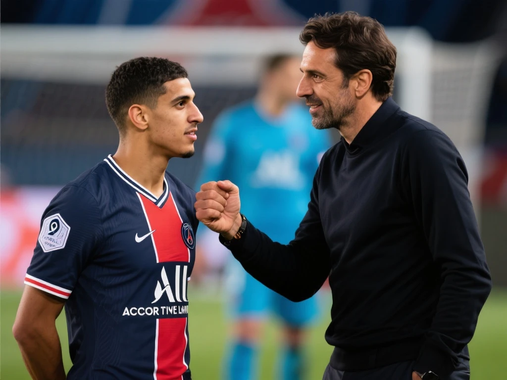 阿什拉夫盛赞恩里克:执教水平惊艳,堪称天才 阿什拉夫盛赞恩里克:执教水平惊艳,堪称天才