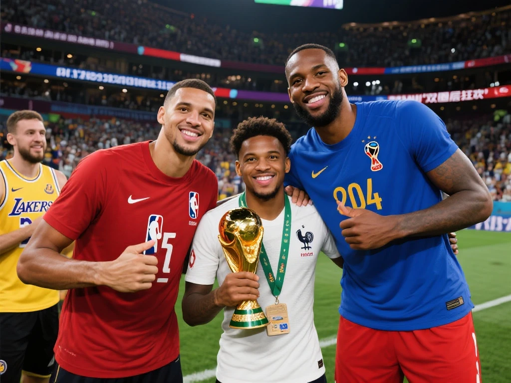 NBA球星与世界杯巨星同框,跨界狂欢点燃激情 NBA球星与世界杯巨星同框,跨界狂欢点燃激情